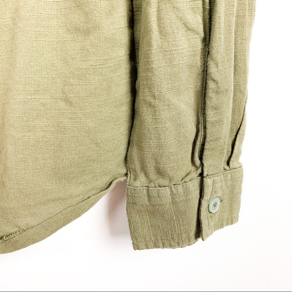Green Long Sleeve Cotton Button Up - Picture 9 of 10